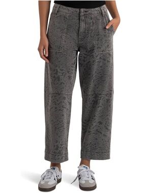 Ashton High Rise Barrel Leg grey pattern jeans